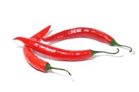 A group of red chilli peppers.
