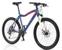 A mountain bike isolated on a white background.