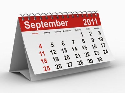A calendar showing September 2011.