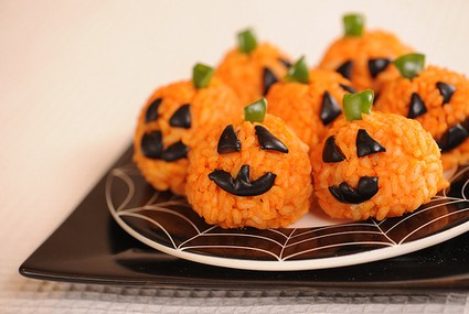 Carrot Rice Ball Mini-Jack O’Lanterns