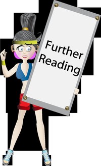 A woman in fitness gear holding a further reading sign.
