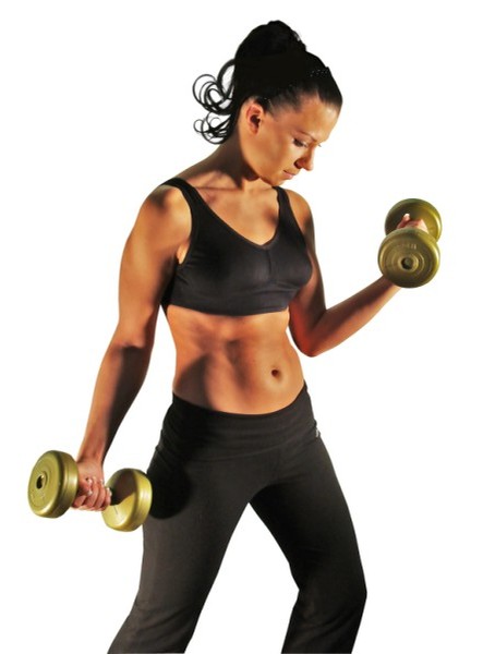 Woman lifting dumbells