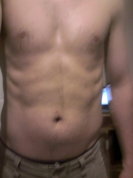 A central photo of my abs before starting the Slendertone 6 Week Plan.
