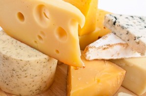 A selection of cheeses.