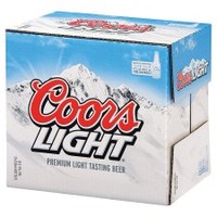 A crate of Coors Light Beer.