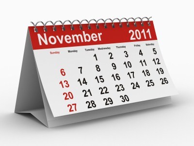 A calendar showing November 2011.