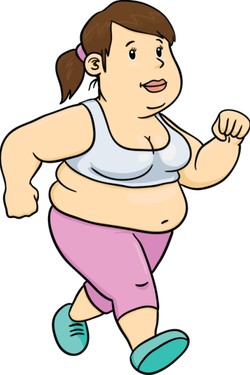 A cartoon woman walking.
