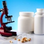 A selection of muscle building supplements.